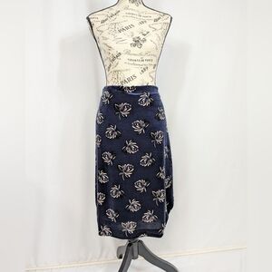 Loft Outlet Womens Velvet Floral Lotus Midi Skirt XL Whimsigoth Witchy Y2K A017